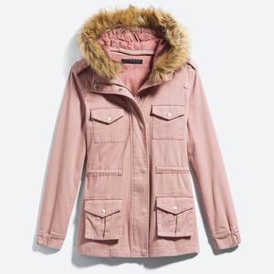 Chapleen Faux Fur Hood Cargo Jacket
